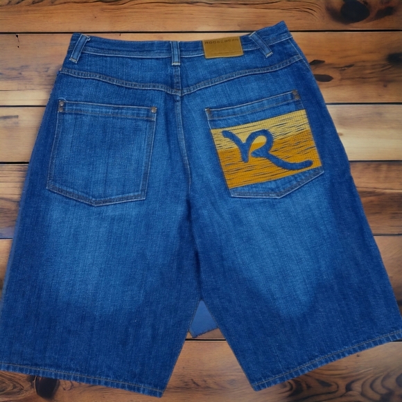 Rocawear Jean Shorts Mens Size 36 Y2K Hiphop Fashion Urban Summer Style - Picture 1 of 14
